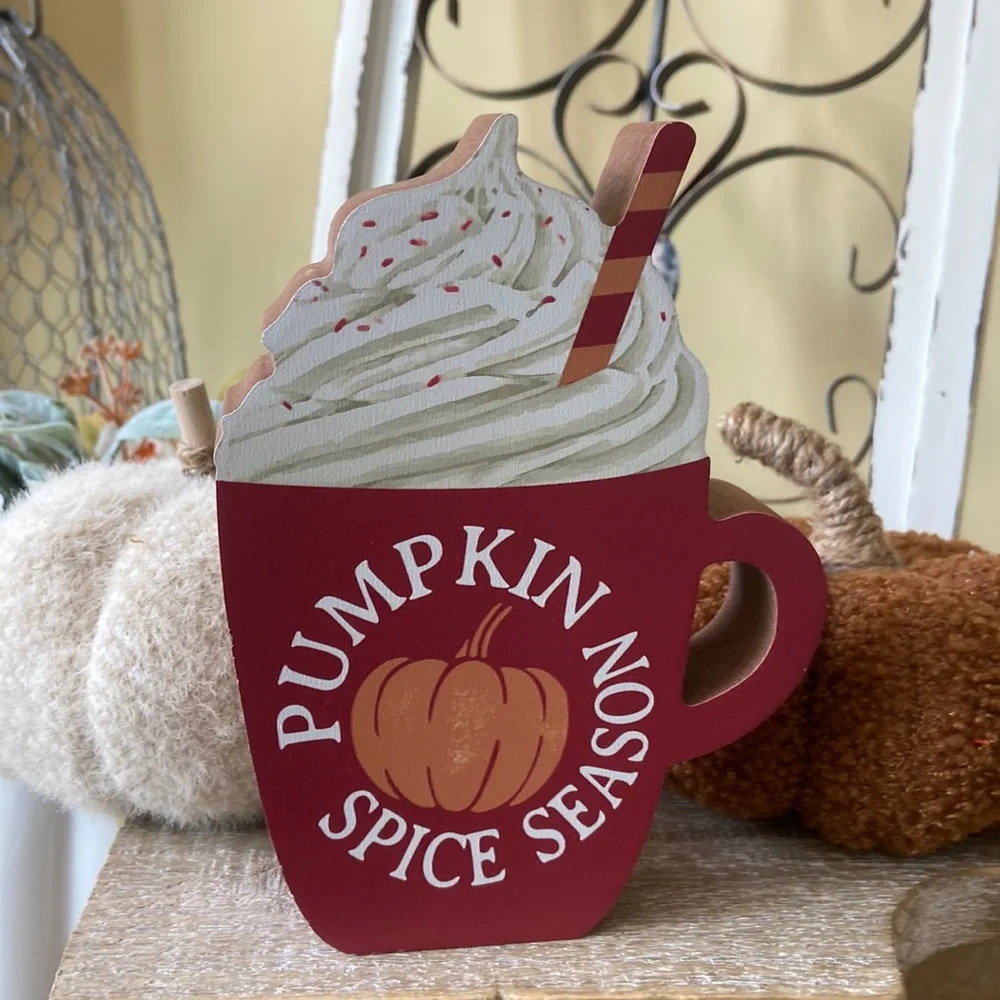 NEW! Fall Pumpkin Spice Latte Season Harvest Coffee Sign